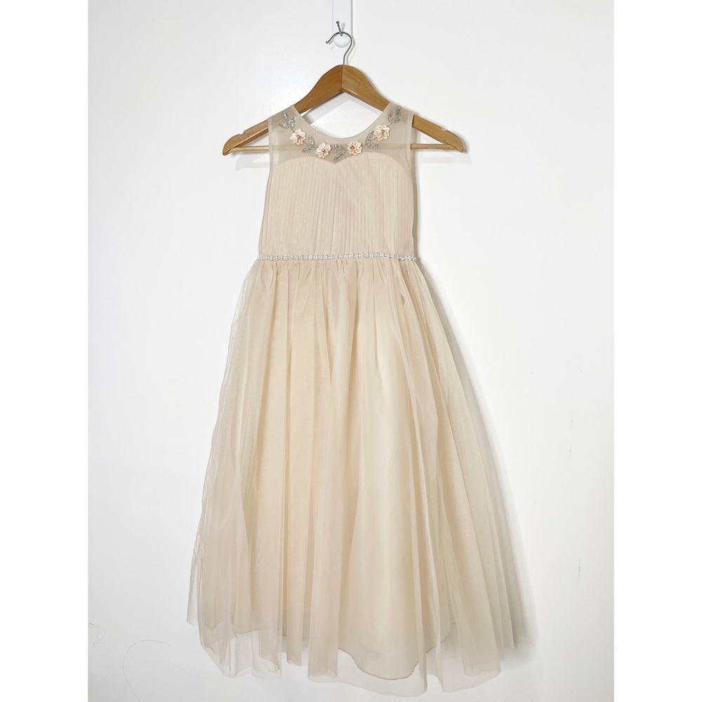 Flower Girl Tulle Dress in Champagne Size 8